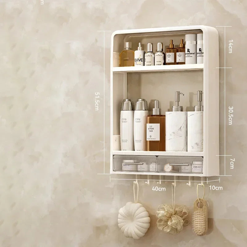 Bathroom storage rack Bathroom wash table Bathroom non perforated wall mounted skincare product storage rack bathroom organizer