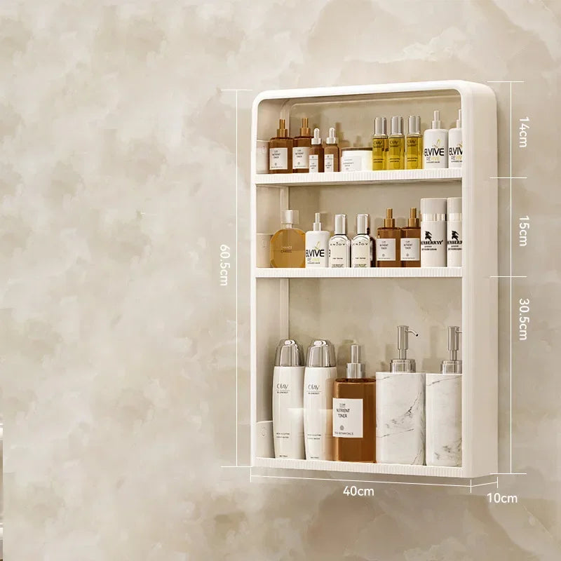 Bathroom storage rack Bathroom wash table Bathroom non perforated wall mounted skincare product storage rack bathroom organizer
