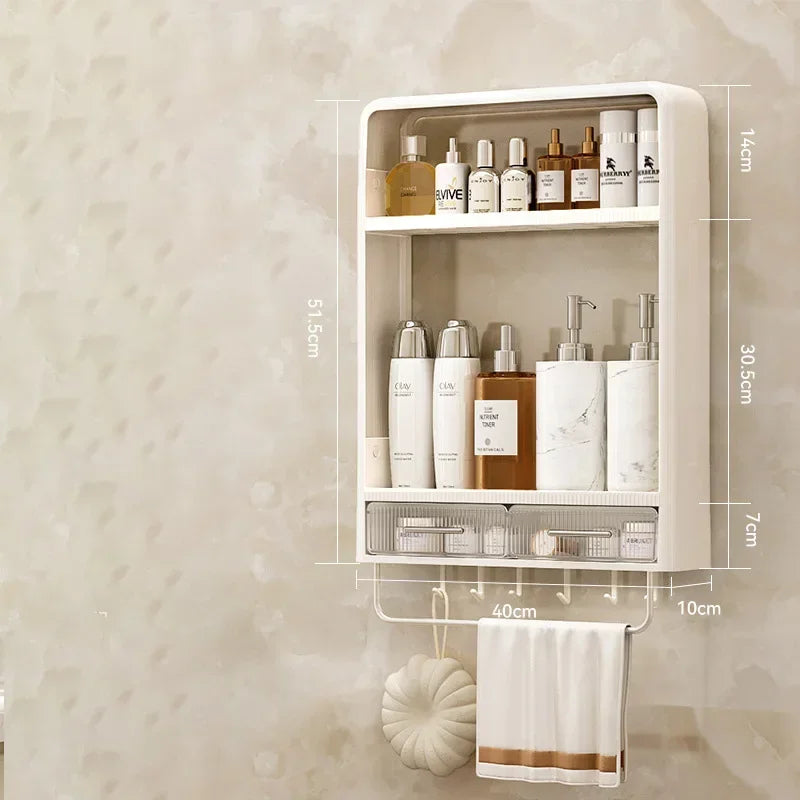 Bathroom storage rack Bathroom wash table Bathroom non perforated wall mounted skincare product storage rack bathroom organizer