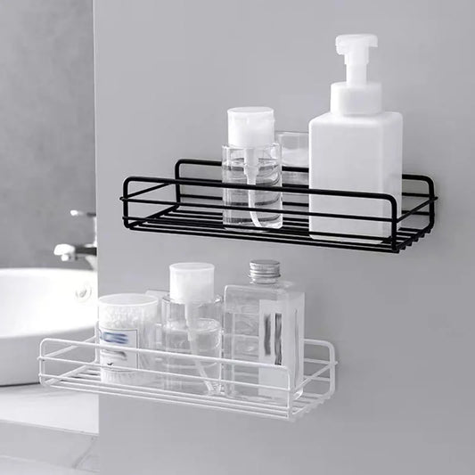 Wrought Iron Wall Mounted Storage Rack, Bathroom Storage Rack, Shower Basket, Kitchen Storage Rack, Punch-free Storage Rack