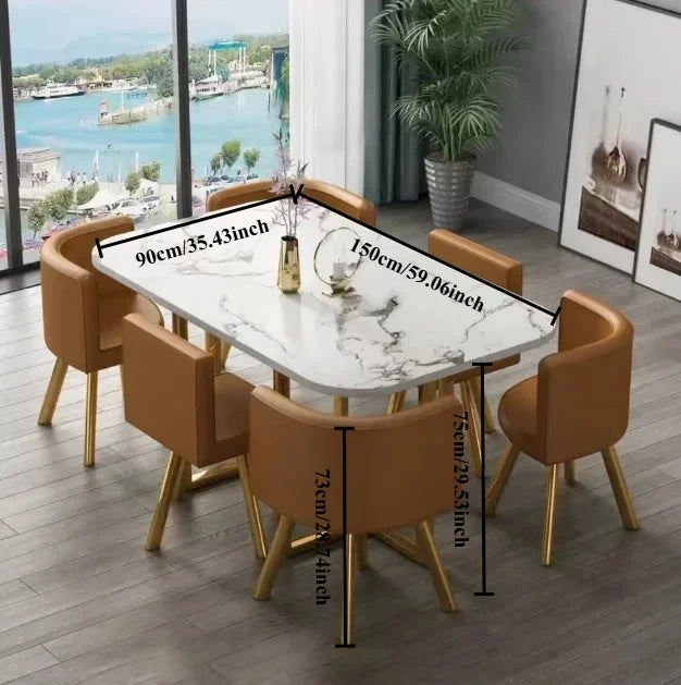 Dining Table, Rectangular for Dining Room/living Room, Kitchen Table Set with Metal Legs Customizable