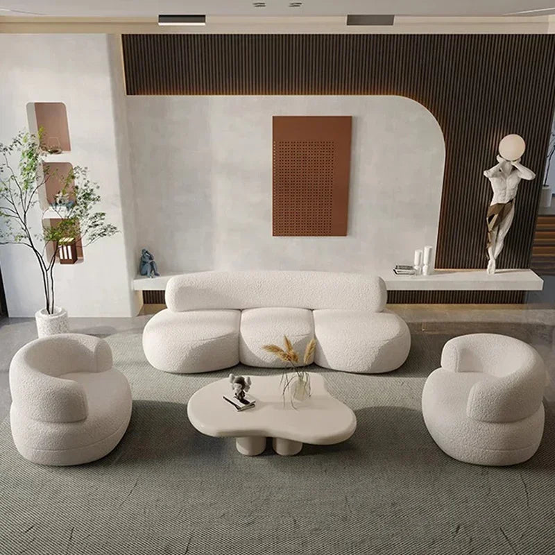 Elegant Modern Sofa Bedrooms Luxury Designer White Soft Minimalist Sofa Living Room Muebles Para El Hogar Home Decoration