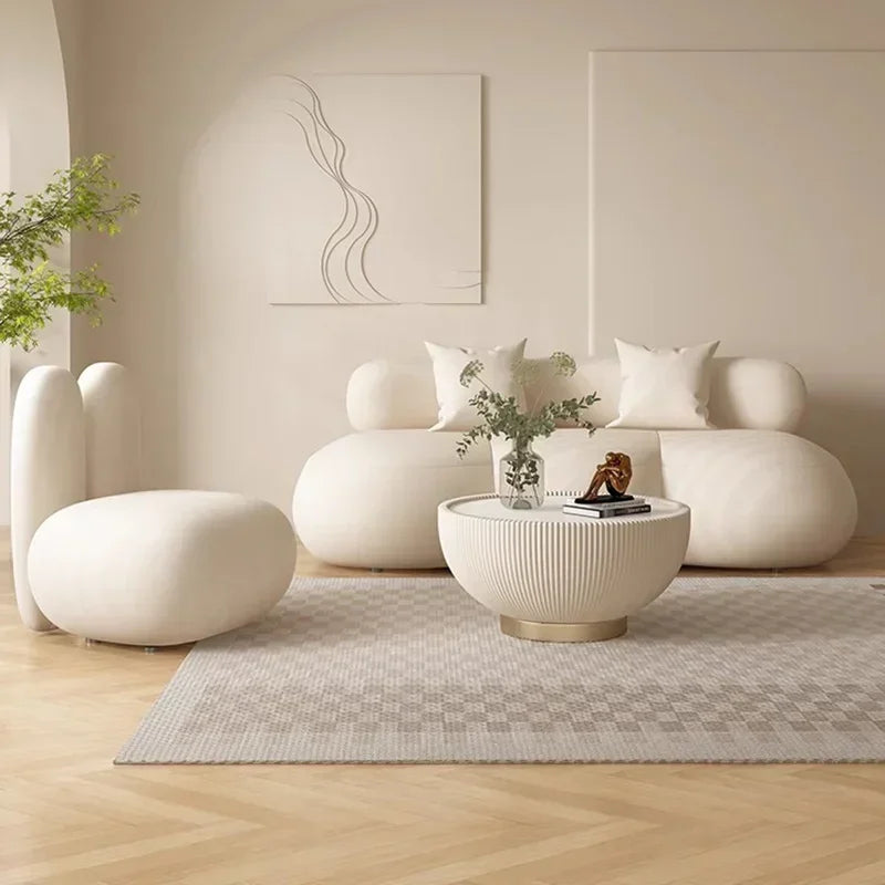 Elegant Modern Sofa Bedrooms Luxury Designer White Soft Minimalist Sofa Living Room Muebles Para El Hogar Home Decoration