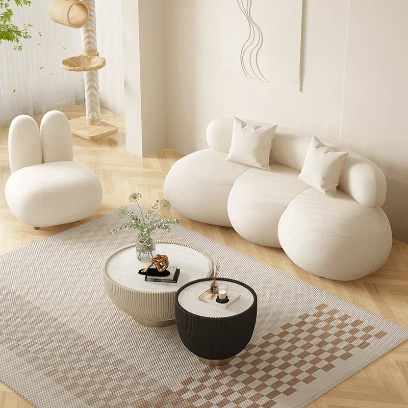 Elegant Modern Sofa Bedrooms Luxury Designer White Soft Minimalist Sofa Living Room Muebles Para El Hogar Home Decoration